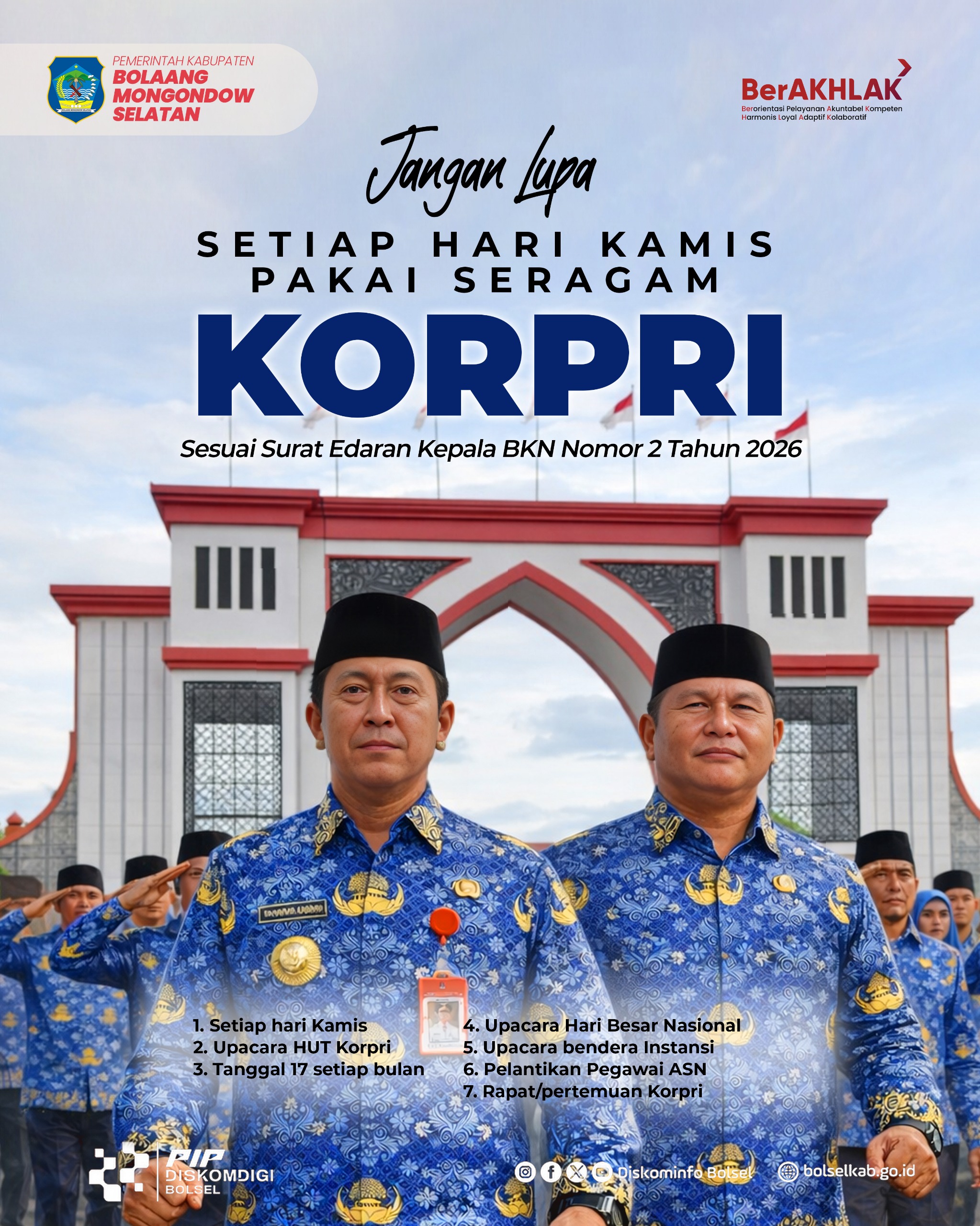 ASN Diwajibkan Menggunakan Seragam Korpri Setia Hari Kamis